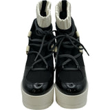 シャネル CHANEL ココマークウェッジソールショートブーツ G35284 ブラック ナイロン レディース ブーツ