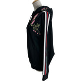 グッチ GUCCI シェリーラインフラワー刺繍ジップアップパーカー 472245 ブラック ポリエステル レディース パーカー