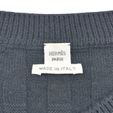 エルメス HERMES H柄長袖ニットワンピース ブラック ウール レディース ワンピース