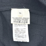エルメス HERMES H柄長袖ニットワンピース ブラック ウール レディース ワンピース