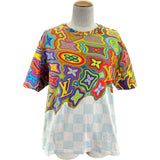 ルイ・ヴィトン LOUIS VUITTON プリンテッド ダミエ 半袖Tシャツ HKY74W マルチカラー コットン メンズ 半袖Ｔシャツ