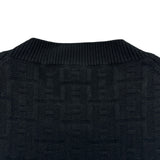 エルメス HERMES H柄半袖ニットワンピース 3E2515DB ブラック ウール レディース ワンピース