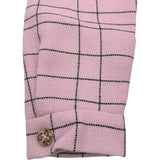シャネル CHANEL チェックツイードベルト付ジャケット P77291 ピンク ウール レディース その他アウター