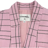 シャネル CHANEL チェックツイードベルト付ジャケット P77291 ピンク ウール レディース その他アウター