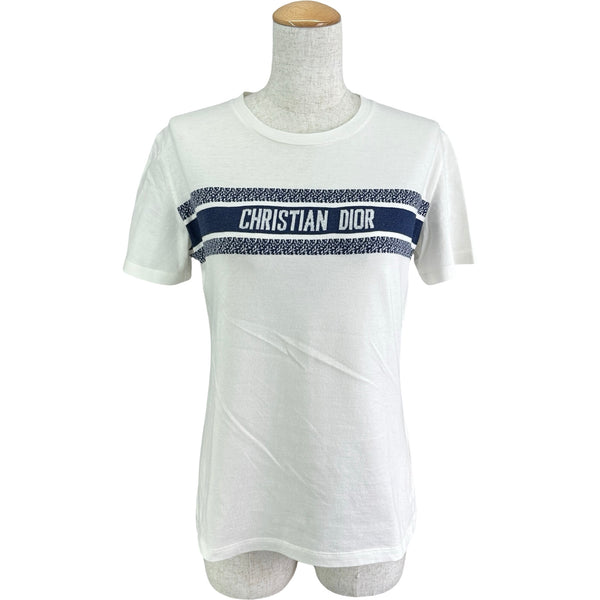 【クリスチャンディオール】Dior コットンシャツ Tシャツ ロゴ ワッペン クリスチャン・ディオール Christian Dior シグネチャーバンドロゴ半袖