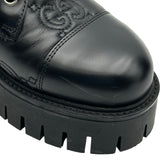 グッチ GUCCI GGロゴレザーショートブーツ 718386 ブラック レザー レディース ブーツ
