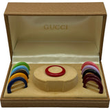 グッチ GUCCI チェンジベゼル 1100-L ホワイト ゴールドプレーテッド クオーツ レディース 腕時計