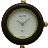 グッチ GUCCI チェンジベゼル 1100-L ホワイト ゴールドプレーテッド クオーツ レディース 腕時計