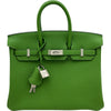 エルメス HERMES バーキン25 B刻 ヴェールユッカ/シルバー金具 トゴ レディース ハンドバッグ