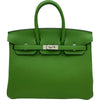 エルメス HERMES バーキン25 B刻 ヴェールユッカ/シルバー金具 トゴ レディース ハンドバッグ