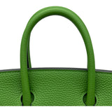 エルメス HERMES バーキン25 B刻 ヴェールユッカ/シルバー金具 トゴ レディース ハンドバッグ