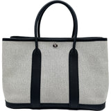 エルメス HERMES ガーデンパーティTPM Y刻 ブラック/ホワイト シルバー金具 トワル レディース ハンドバッグ