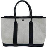 エルメス HERMES ガーデンパーティTPM Y刻 ブラック/ホワイト シルバー金具 トワル レディース ハンドバッグ