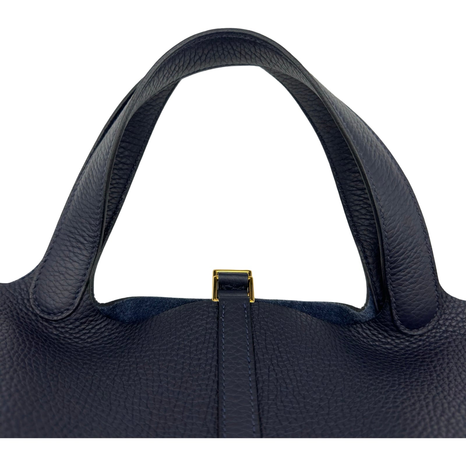エルメス HERMES ピコタンロック MM Z刻 ブルーニュイ ゴールド金具