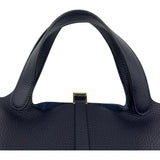 エルメス HERMES ピコタンロック MM Z刻 ブルーニュイ　ゴールド金具 トリヨン レディース トートバッグ