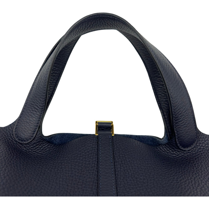 今日限り❤️エルメス　ピコタンロックPM ブルーニュイ/ゴールド金具　Z刻印 エルメス HERMES ピコタンロック MM Z刻 ブルーニュイ ゴールド金具