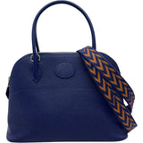 エルメス HERMES ボリード27 D刻 ブルーアンクル/シルバー金具 エプソン レディース ショルダーバッグ