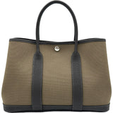 エルメス HERMES ガーデンパーティーTPM W刻 ブラウン シルバー金具 トワル レディース トートバッグ