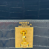 エルメス HERMES ケリー28 外縫い ブラック　ゴールド金具 ポロサス レディース ハンドバッグ