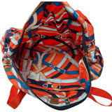 エルメス HERMES ダッフル44 オレンジ/シルバー金具 エアシルク レディース ボストンバッグ