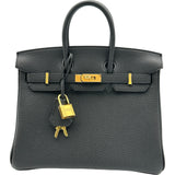 エルメス HERMES バーキン25 K刻印　(2025年製) ブラック ゴールド金具 トゴ レディース ハンドバッグ