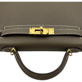 エルメス HERMES ミニケリー2 K刻 エトゥープ ゴールド金具 エプソン レディース ハンドバッグ