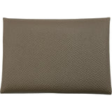 エルメス HERMES カルヴィデュオ W刻 エトゥープ/シルバー金具 エプソン ユニセックス カードケース