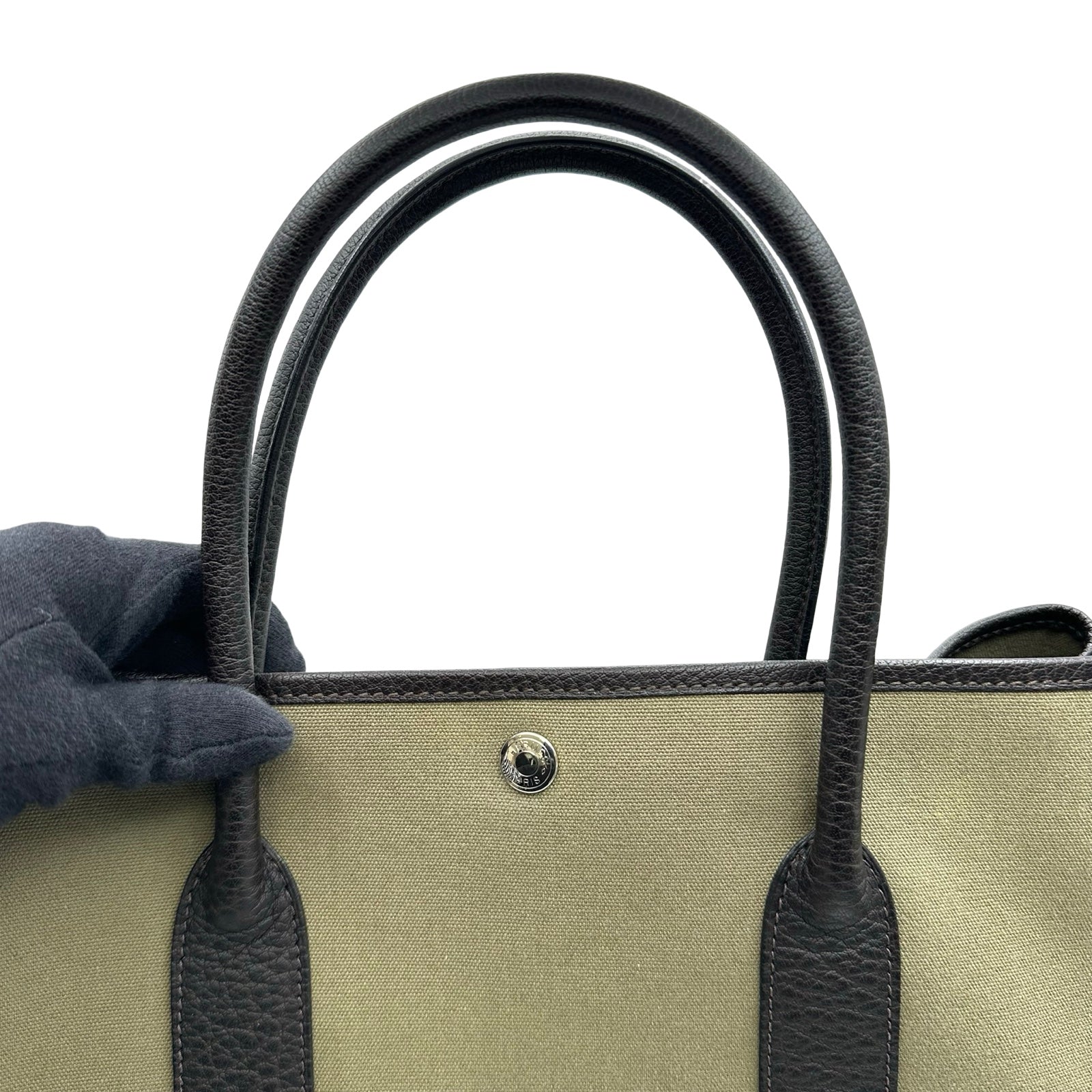 エルメス HERMES ガーデンパーティPM □G刻印 カーキ シルバー金具 
