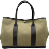 エルメス HERMES ガーデンパーティPM □G刻印 カーキ シルバー金具 トワル レディース トートバッグ