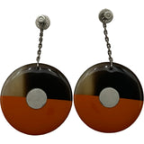 エルメス HERMES ピアス オレンジ/ブラウン バッファローホーン アクセサリー