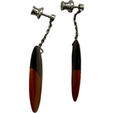 エルメス HERMES ピアス オレンジ/ブラウン バッファローホーン アクセサリー