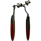 エルメス HERMES ピアス オレンジ/ブラウン バッファローホーン アクセサリー