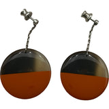 エルメス HERMES ピアス オレンジ/ブラウン バッファローホーン アクセサリー