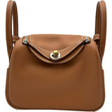 エルメス HERMES リンディミニ K刻 ゴールド ゴールド/シルバー金具 スィフト レディース ショルダーバッグ