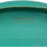 ティファニー TIFFANY＆CO ハーフムーンウォレット ライトブルー レザー レディース 長財布