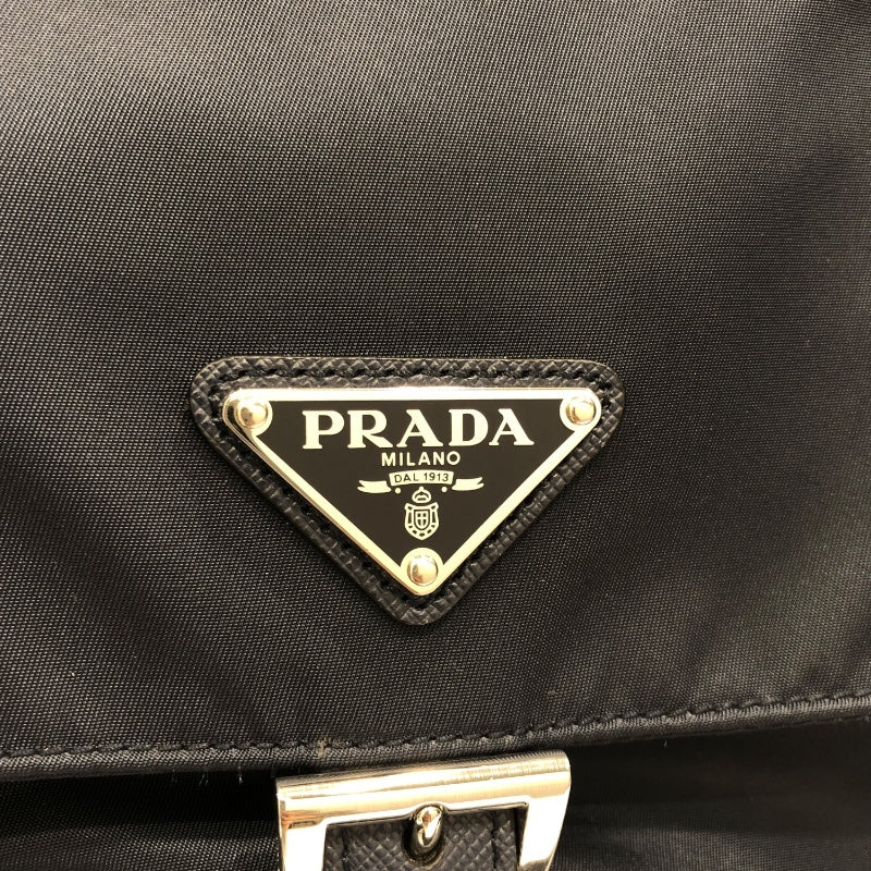 プラダ PRADA ナイロンショルダーバッグ ネイビーシルバー金具