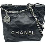 シャネル CHANEL CHANEL22 ミニバッグ AS3980 ブラック シルバー金具 シャイニーカーフ レディース ショルダーバッグ