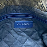 シャネル CHANEL CHANEL22 スモールバッグ AS3260 ブルー シルバー金具 デニム レディース ショルダーバッグ