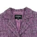 シャネル CHANEL ショートツイードジャケット P72383 パープル コットン レディース その他アウター