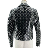 ルイ・ヴィトン LOUIS VUITTON モノグラム パテントレザー ライダースジャケット FHLJ12 ブラック レザー レディース ライダースジャケット