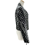 ルイ・ヴィトン LOUIS VUITTON モノグラム パテントレザー ライダースジャケット FHLJ12 ブラック レザー レディース ライダースジャケット