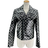 ルイ・ヴィトン LOUIS VUITTON モノグラム パテントレザー ライダースジャケット FHLJ12 ブラック レザー レディース ライダースジャケット