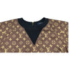 ルイ・ヴィトン LOUIS VUITTON モノグラム総柄 シルクワンピース FLDR55 ブラウン シルク レディース ワンピース