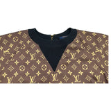 ルイ・ヴィトン LOUIS VUITTON モノグラム総柄 シルクワンピース FLDR55 ブラウン シルク レディース ワンピース