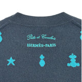 エルメス HERMES カシミヤニットセーター ネイビー カシミヤ レディース セーター