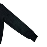 ルイ・ヴィトン LOUIS VUITTON バックロゴ刺繡ニットセーター HKN45W ブラック コットン メンズ セーター