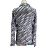 クリスチャン・ディオール Christian Dior オブリーク総柄シルクシャツ 183C515A5751 ブルー シルク メンズ 長袖シャツ