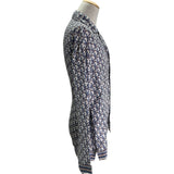 クリスチャン・ディオール Christian Dior オブリーク総柄シルクシャツ 183C515A5751 ブルー シルク メンズ 長袖シャツ