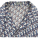 クリスチャン・ディオール Christian Dior オブリーク総柄シルクシャツ 183C515A5751 ブルー シルク メンズ 長袖シャツ