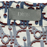 クリスチャン・ディオール Christian Dior オブリーク総柄シルクシャツ 183C515A5751 ブルー シルク メンズ 長袖シャツ